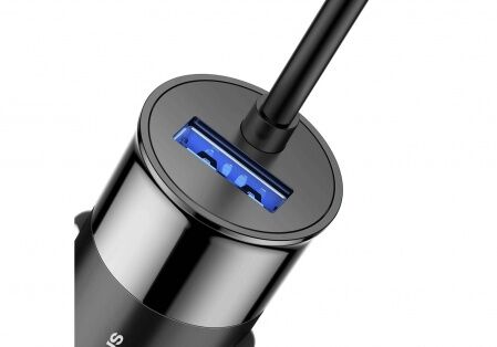 Автомобильное зарядное устройство BASEUS Enjoy Together 2-in-1, USB  Кабель Type-C/Lightning, 5A, ч - 6