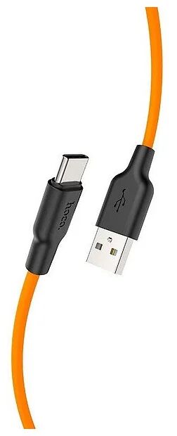USB кабель HOCO X21 Plus Silicone Type-C, 3А, 1м, силикон (оранжевый/черный) - 6