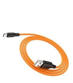 USB кабель HOCO X21 Plus Silicone Type-C, 3А, 1м, силикон (оранжевый/черный) - 3
