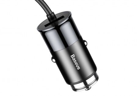 Автомобильное зарядное устройство BASEUS Enjoy Together 2-in-1, USB  Кабель Type-C/Lightning, 5A, ч - 7
