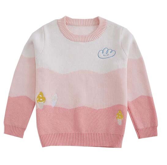 Xiaomi 10:07 Children's Cotton Embroidered Mushroom Sweater Powder (Pink) 