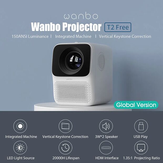 Проектор Wanbo Projector T2 Free (White) EU - 4
