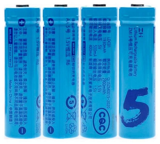 Батарейки ZMI Rechargeable batteries 2900mWh AA LDC01 (Blue) - 2