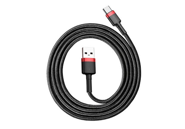 Кабель Baseus Cafule Cable USB For Type-C 3A 1M CATKLF-B91 (BlackRed) - 2