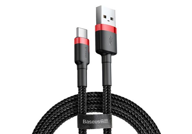 Кабель Baseus Cafule Cable USB For Type-C 3A 1M CATKLF-B91 (BlackRed) - 1