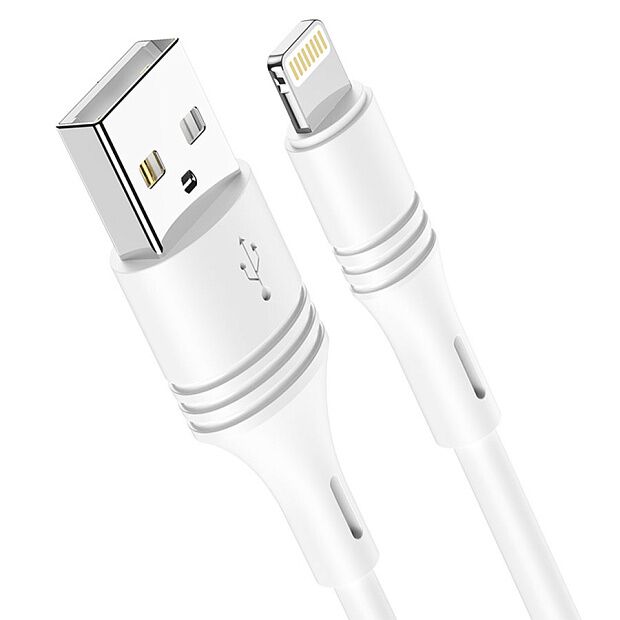 USB кабель BOROFONE BX43 CoolJoy Lightning 8-pin, 1м, 2.4A, PVC (белый) - 3