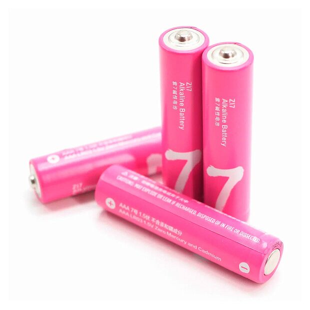 Батарейки алкалиновые ZMI Rainbow Zi7 типа AAA (уп. 4 шт) (Pink) - 2
