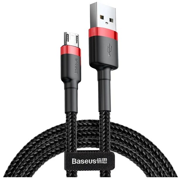 Кабель Baseus Cafule Cable USB For Micro 1.5A 2m CAMKLF-C91 (Black/Черный) - 1