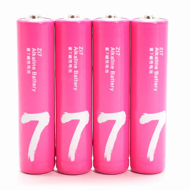 Батарейки алкалиновые ZMI Rainbow Zi7 типа AAA (уп. 4 шт) (Pink) - 1