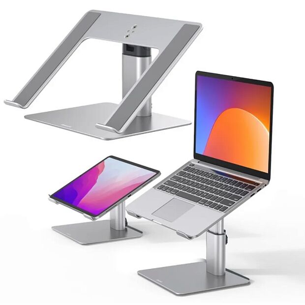 Подставка для ноутбука Baseus Metal Adjustable Laptop Stand (Silver) - 4