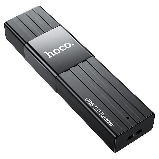 Картридер Hoco HB20 Mindful 2 in 1 USB 2.0/480Mbps, USB-А на microSD, SD (Black) - 1