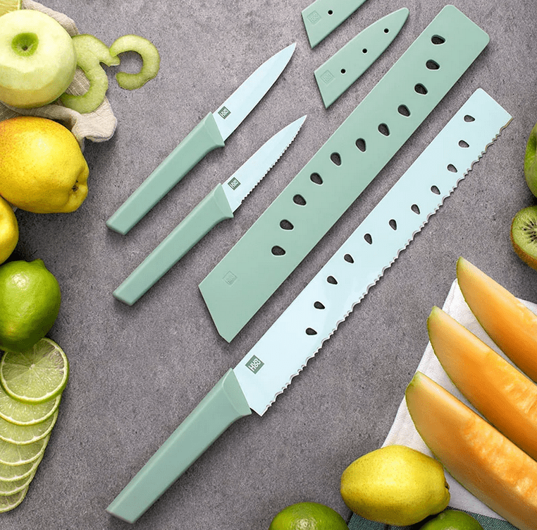 Состав комплекта ножей для овощей и фруктов HuoHou