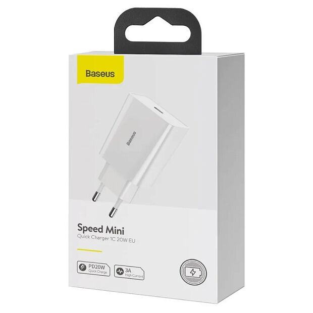 Зарядное устройство BASEUS Speed Mini USB-C, 3A, белый, 20W - 6